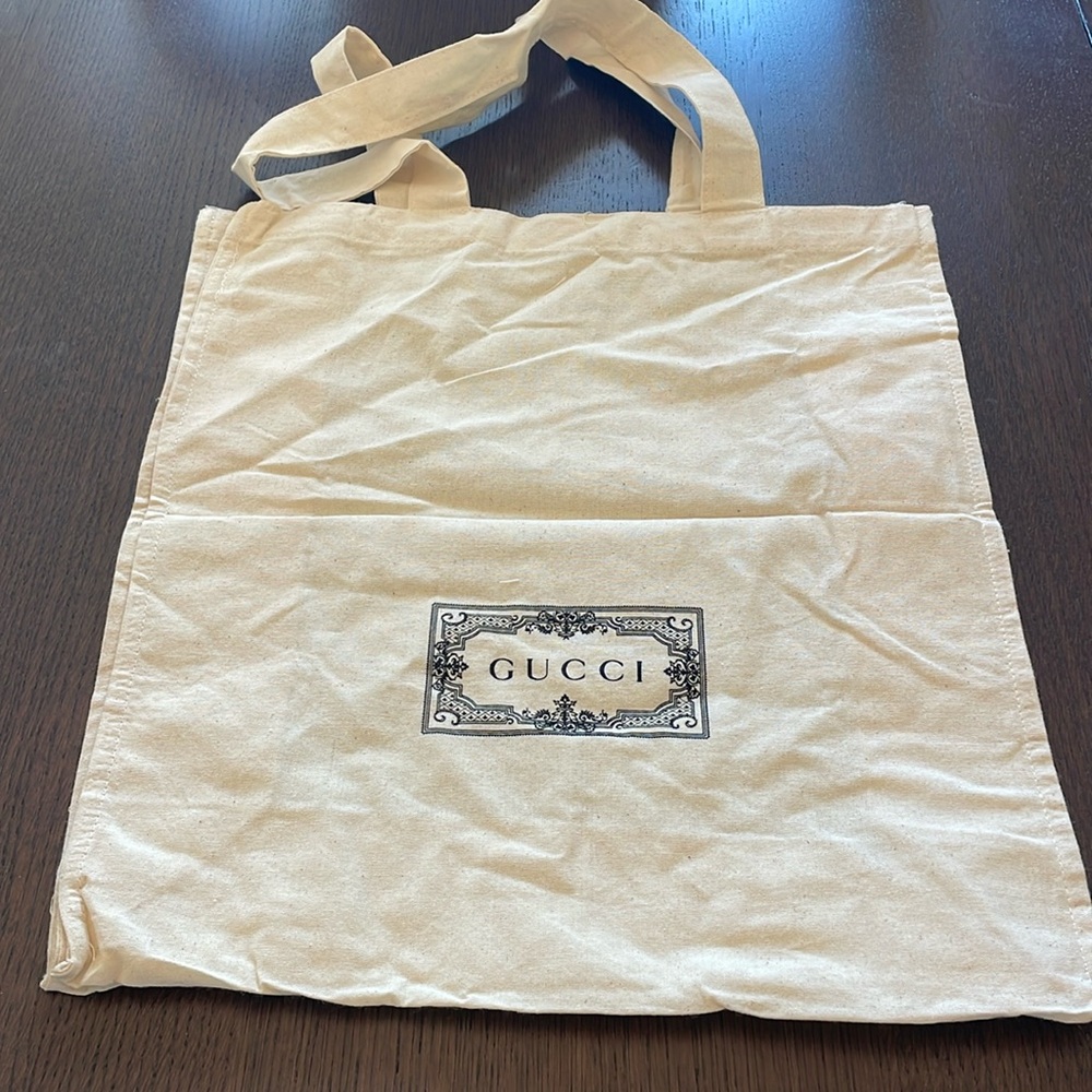 New condition authentic GUCCI Canvas Tote Bag 15x13x5 shopper z15